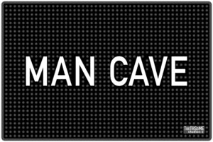man cave 17.7" x 11.8" funny bar spill mat rail countertop accessory home pub decor slip resistant bar covering for craft brewery kitchen cafe restaurant