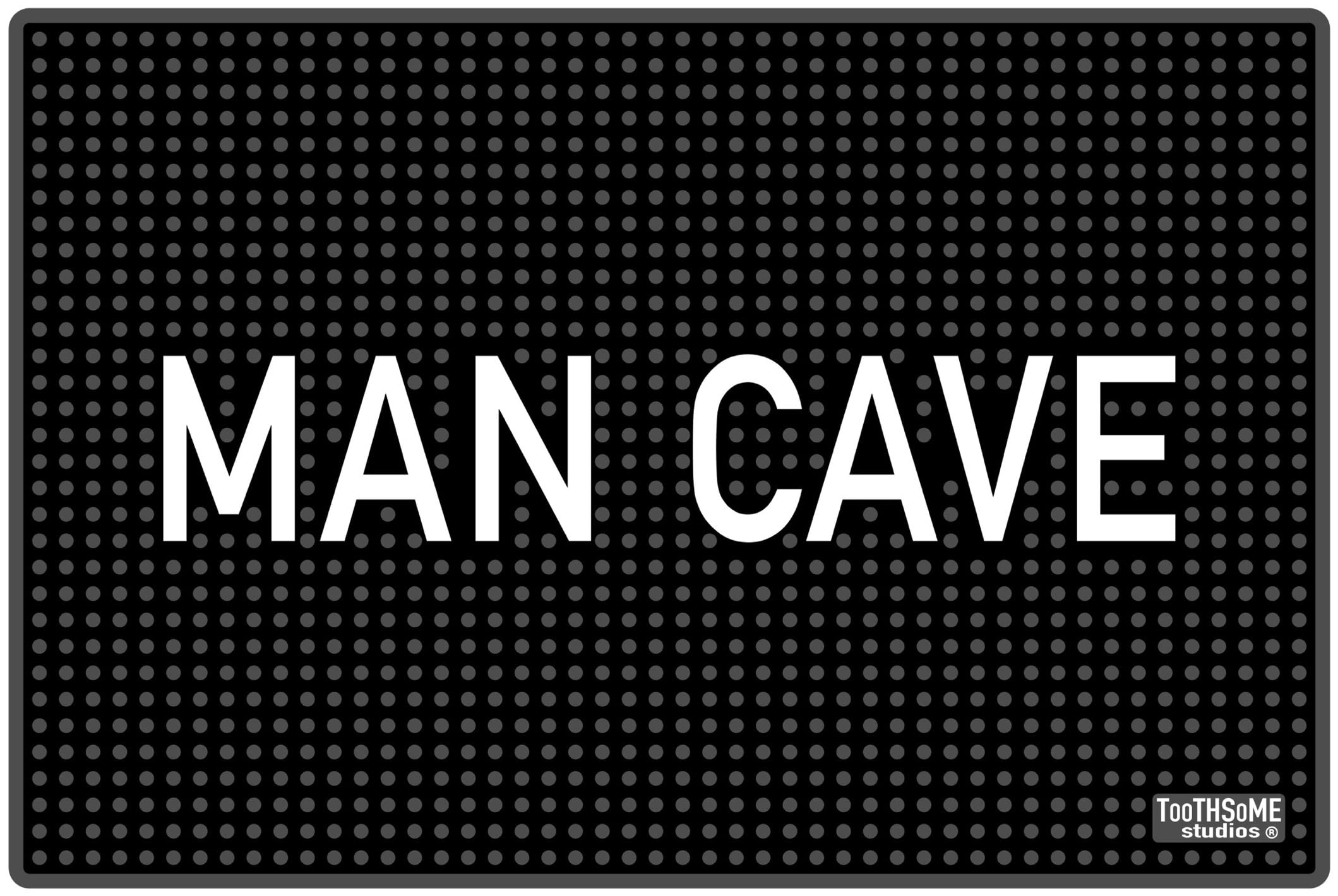 Man Cave 17.7" x 11.8" Funny Bar Spill Mat Rail Countertop Accessory Home Pub Decor Slip Resistant Bar Covering for Craft Brewery Kitchen Cafe Restaurant