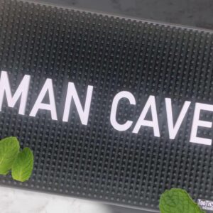 Man Cave 17.7" x 11.8" Funny Bar Spill Mat Rail Countertop Accessory Home Pub Decor Slip Resistant Bar Covering for Craft Brewery Kitchen Cafe Restaurant