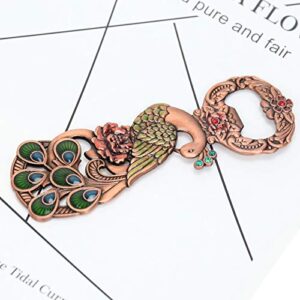 WOIWO 1 PCS European Style Composite Gold Rose Peacock Tin Wine Driver Fashion Creative Magnet Beer Bottle Opener