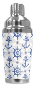 mugzie brand 20 ounce cocktail shaker with insulated wetsuit cover - nautical