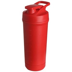 ComfyoneCHP Detachable Bottom Stainless Steel Water Bottle Protein Mixing Shaker Tumbler Removal Ball Easy Clean Leak-Proof Blender Cup 28oz (800ml) for Gym (Red)