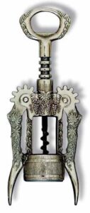 botticello - grape design steel wing corkscrew, italy