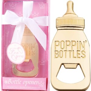 24 pcs Bottle Openers Baby Shower Favors for Guest,Baby Shower Souvenirs/Decorations Supplies , Baby Bottles Openers Baby Shower Party Favor for Girl (Pink, 24)