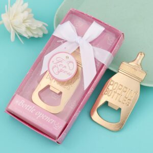 24 pcs Bottle Openers Baby Shower Favors for Guest,Baby Shower Souvenirs/Decorations Supplies , Baby Bottles Openers Baby Shower Party Favor for Girl (Pink, 24)