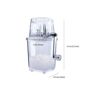 MYBAQ,Ice Crusher Machine,Shave Ice Machines,Manual Ice Shaver,Manual Ice Crusher,Ice Crushers for Home Use,6.2 "L X 6.2 "W X 9.3" H,Ideal for Family Gatherings, Picnics, Parties