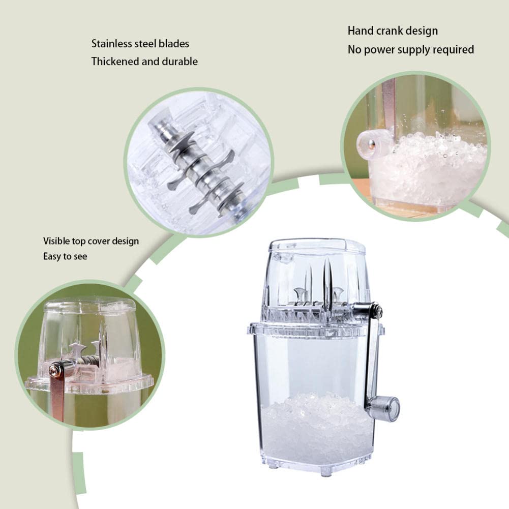 MYBAQ,Ice Crusher Machine,Shave Ice Machines,Manual Ice Shaver,Manual Ice Crusher,Ice Crushers for Home Use,6.2 "L X 6.2 "W X 9.3" H,Ideal for Family Gatherings, Picnics, Parties