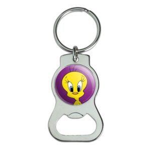 graphics & more looney tunes tweety bird keychain with bottle cap opener
