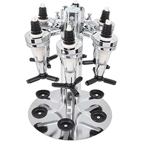 Liquor Dispenser, 6 Bottle Revolving Alcohol Rotating Dispenser Wine Beer Alcohol Bottle Beverage Stand Revolving Nozzle Drinkware Set for Wine Racks Cocktail Dispenser Wine Holder Bar Party Drinking