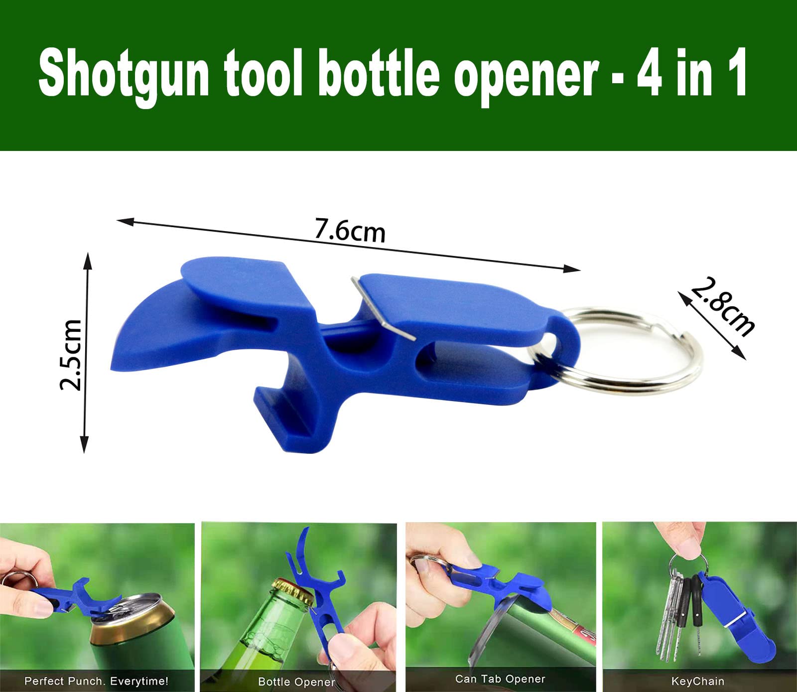 5-PCS box pack shotgun tools beer bottle opener-5color package-beer serving shotgun tools-including stainless steel ring, rugged 66 nylon drinking multi-function accessories