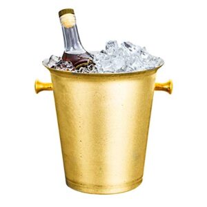 champagne bucket with carry handles gold plated stainless steel ice bucket for parties