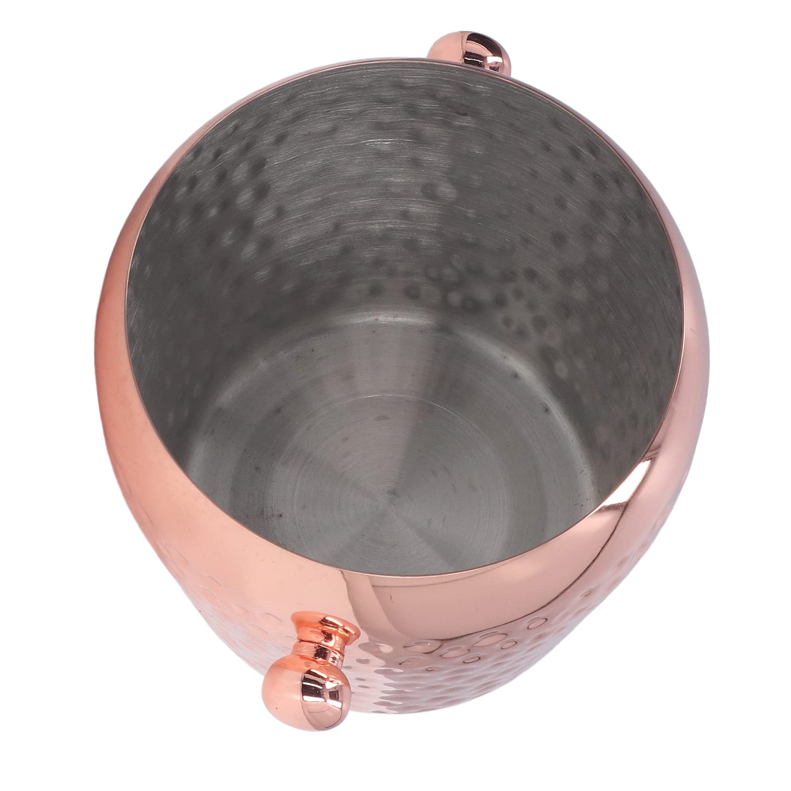 BuyWeek Ice Bucket, 1000ml Champagne Bucket 10.9 x 8.8 x 11.5cm Stainless Steel Wine Bucket Portable Beer Chiller Bucket for Bar Party Club(Rose Gold)