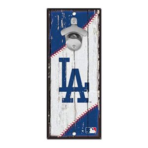 wincraft mlb los angeles dodgers bottle opener5x11 wood sign bottle opener, team colors, 5"x11"