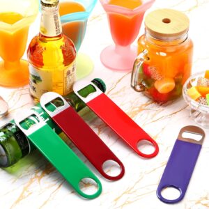 50 Pack Bottle Opener Bulk Bar Key for Bartenders 7" Heavy Duty Flat Beer Opener Stainless Steel Rubber Coated Beer Can Opener Solid and Durable for Restaurant Bar Kitchen Party Camping Wedding