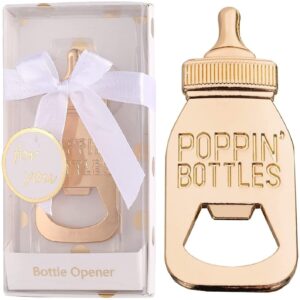 15 pack baby bottle bottle openers for baby shower favors gifts, baby shower decorations souvenirs, poppin bottles openers for guests gender reveal party favors (white, 15)