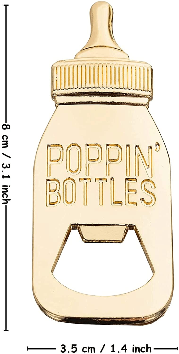 15 Pack Baby Bottle Bottle Openers for Baby Shower Favors Gifts, Baby Shower Decorations Souvenirs, Poppin Bottles Openers for Guests Gender Reveal Party Favors (White, 15)