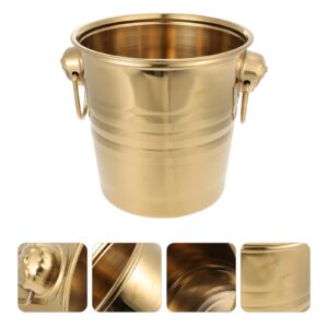 Metal Ice Bucket, Stainless-Steel Beverage Tub with Handles, Hammered Stainless Steel Champagne Service Bucket, Beverage Cooler for Parties Wedding