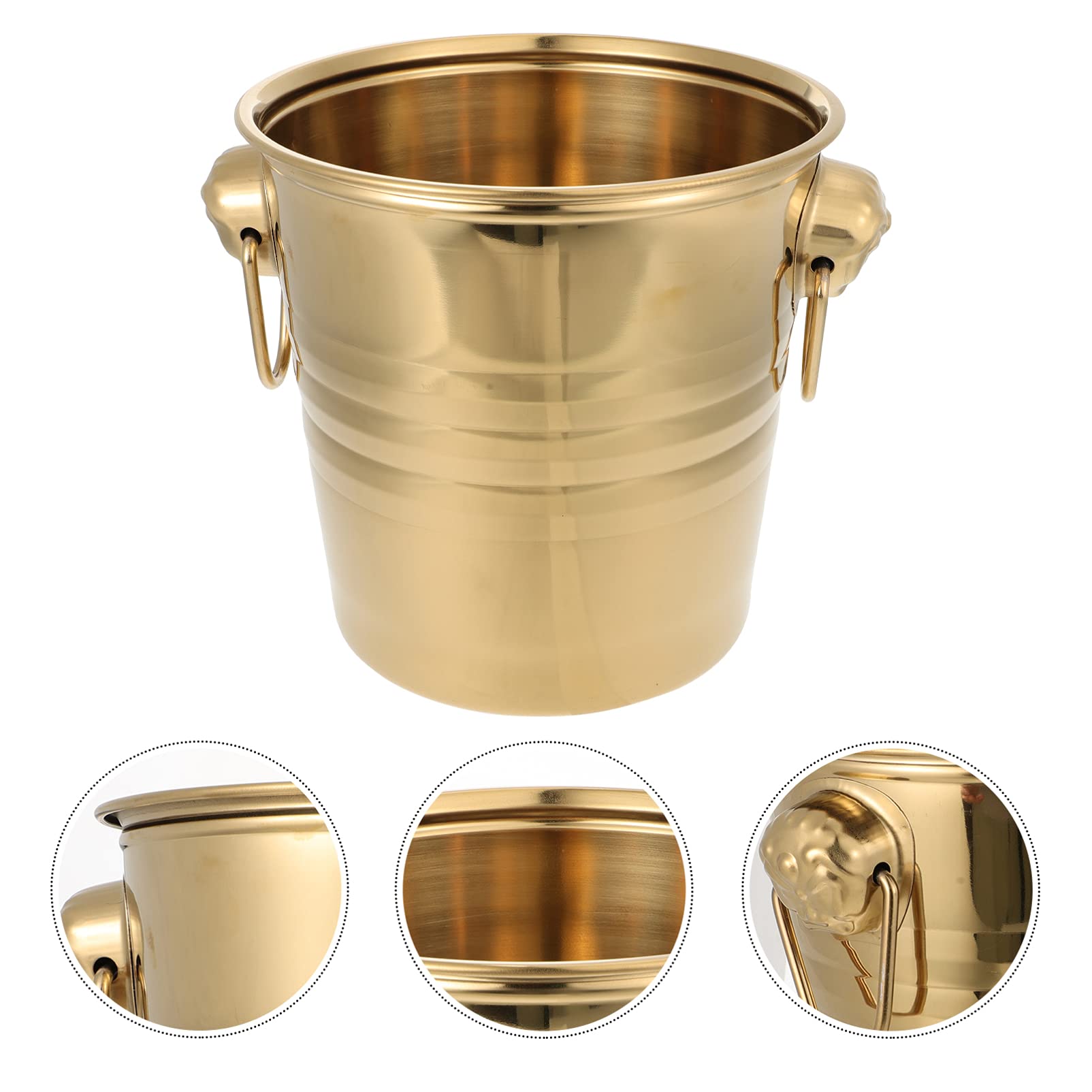 Metal Ice Bucket, Stainless-Steel Beverage Tub with Handles, Hammered Stainless Steel Champagne Service Bucket, Beverage Cooler for Parties Wedding