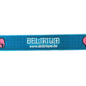 Delirium Tremens Beer Blue Rubber Bar Rail Mat With Pink Elephant Logo