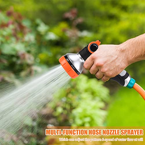 ATITOFE Hose Nozzle Sprayer Garden Hose Nozzle Water Hose Nozzle High Pressure Nozzle for Hose Heavy Duty Hose Spray Nozzle Thumb Control No le Orange