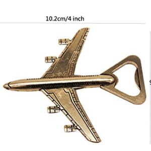 Youkwer 20 PCS Skeleton Airplane Bottle Opener with “OUR ADVENTURE BEGINS”Exquisite Packaging for Wedding Party Favors & Decorations (Dark Gold)