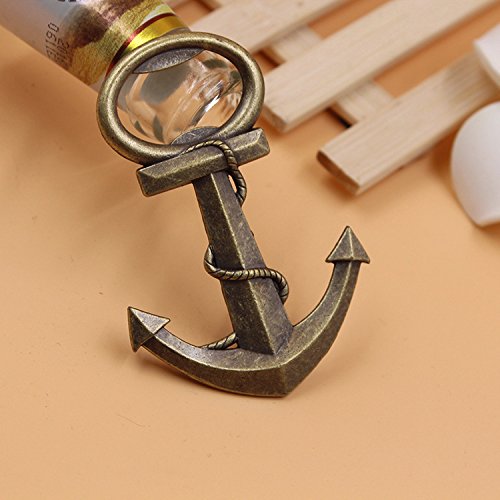 Youkwer 24 PCS Skeleton Nautical Anchor Bottle Opener with Exquisite Packaging for Wedding Party Favors Gift & Decorations (Antique Bronze)