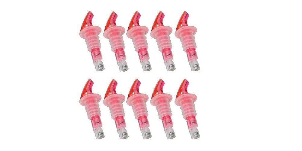 1-1/2 oz Red (PP-112R) - Measured Liqour Pourer - Precision Pour Liquor Bottle Pour Spout - (10 Pk) 100% USA Made - Pour The Perfect Cocktail with Our No Leak Bottle Spouts, Size 1.5 oz