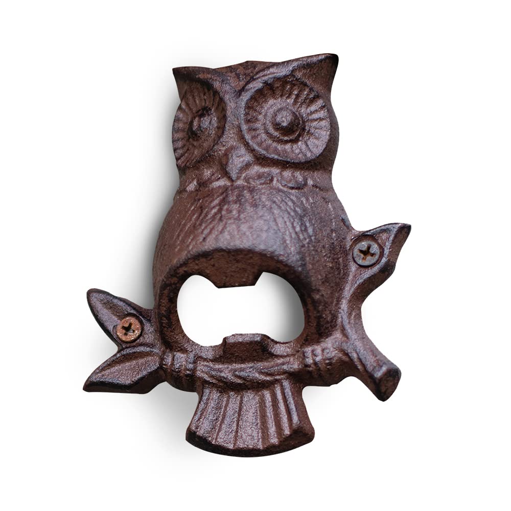 BOOMLATU Vintage Cast Iron Wall Mounted Owl Bottle Opener Beer Bottle Opener