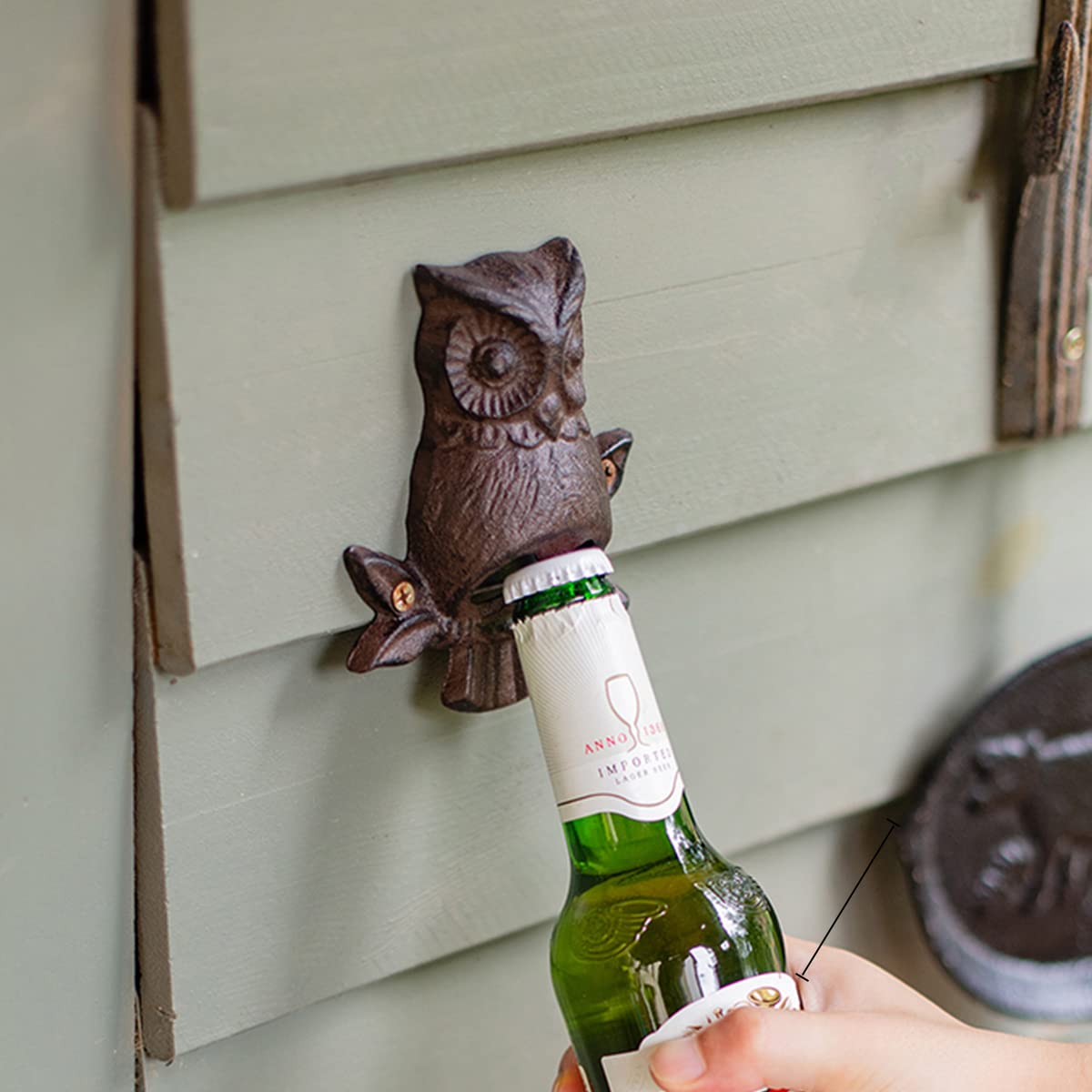 BOOMLATU Vintage Cast Iron Wall Mounted Owl Bottle Opener Beer Bottle Opener