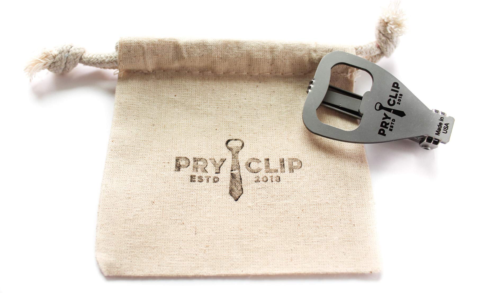 Pryclip Tie Clip Bottle Opener - Polished Stainless Steel Tie Clip with Gift Bag