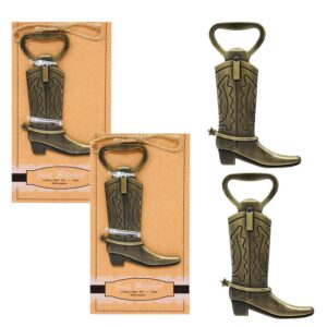 yueton 4pcs cowboy boot bottle opener alloy novelty creative beer wine bottle opener wedding party favors, with exquisite packaging