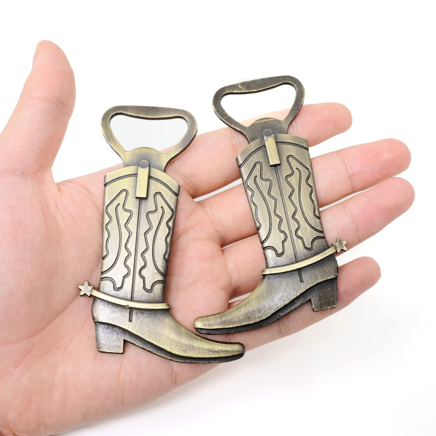 yueton 4PCS Cowboy Boot Bottle Opener Alloy Novelty Creative Beer Wine Bottle Opener Wedding Party Favors, with Exquisite Packaging