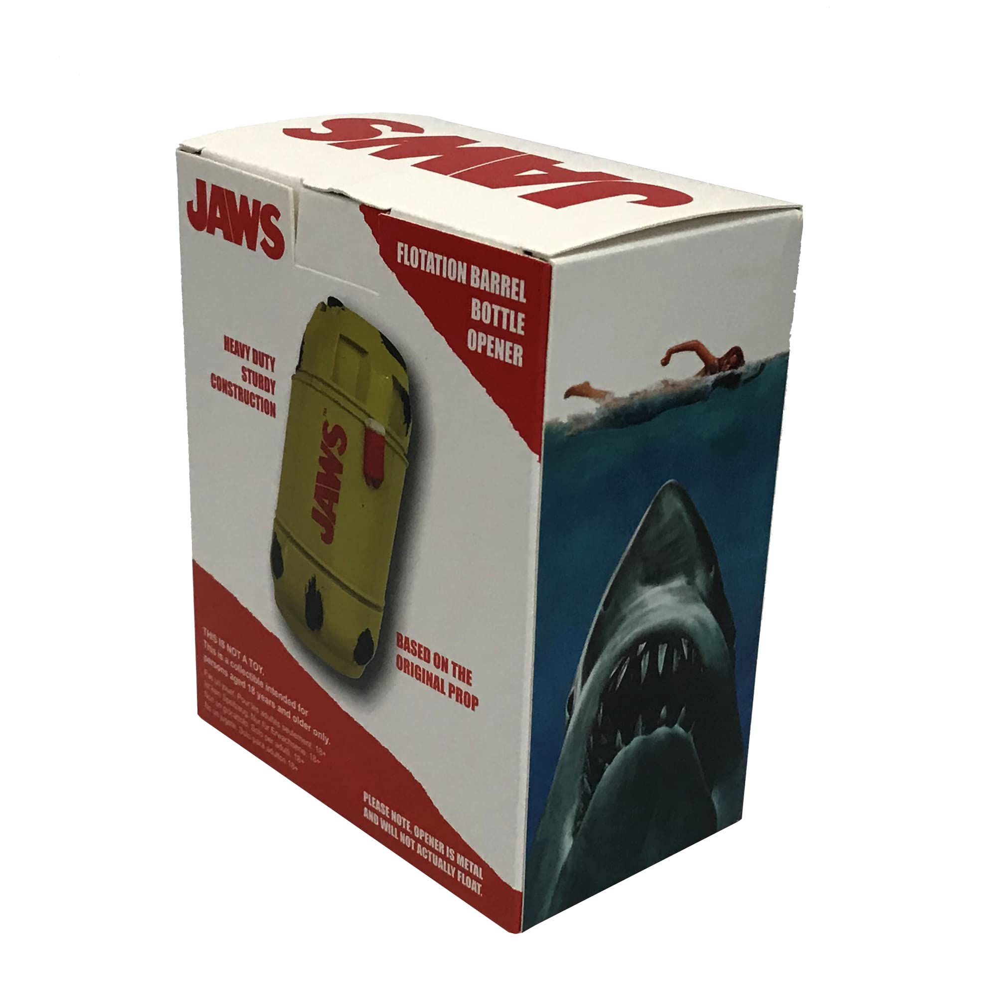 Factory Entertainment Jaws Barrel Bottle Opener, Yellow, Red