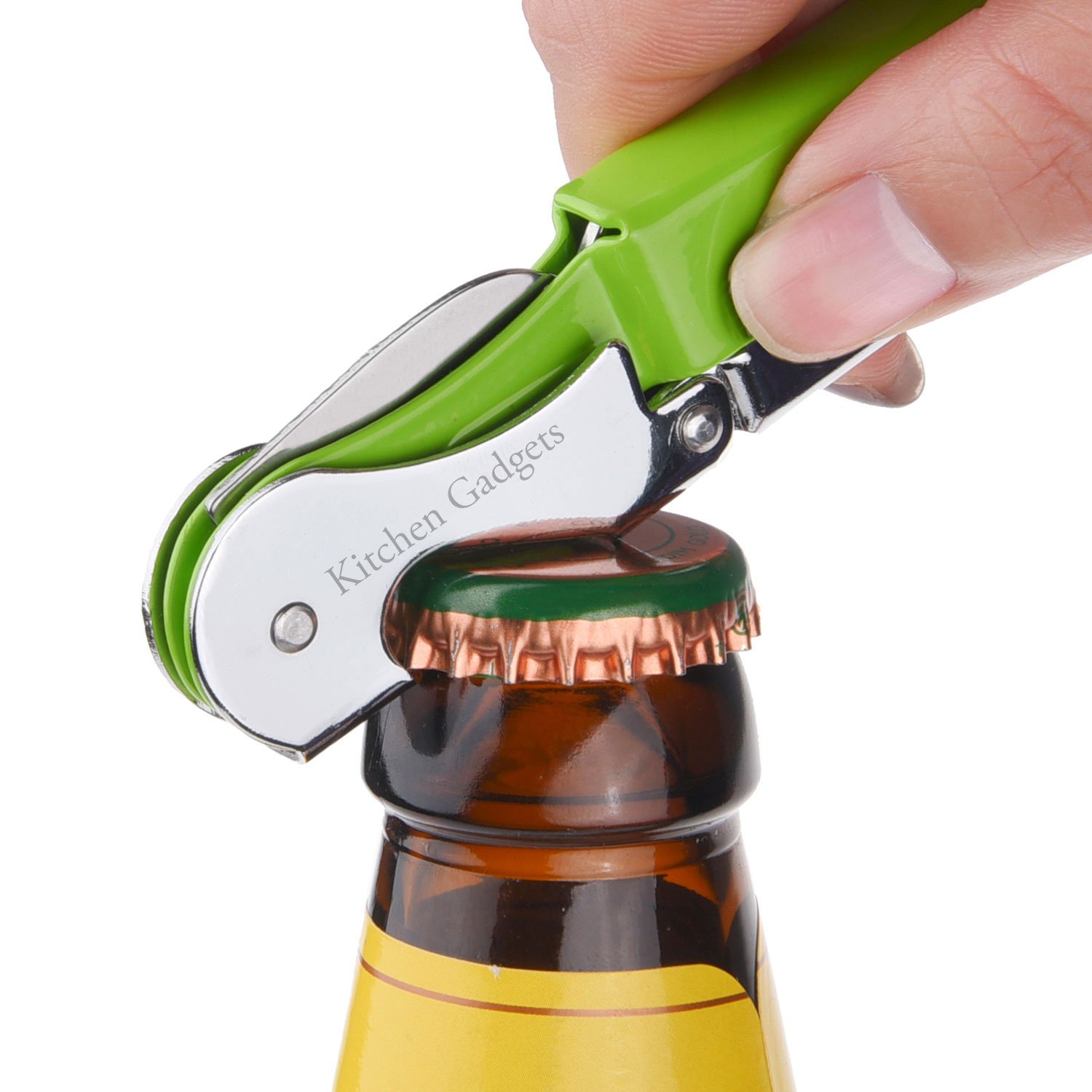 Wine Opener Waiters Corkscrew by Kitchen Gadgets - 3 Pack - 3in1 Multitool: Double Hinged Corkscrew + Foil Cutter Knife + Cap Opener - Easy One Hand Operation - Professional Durable Metal Design