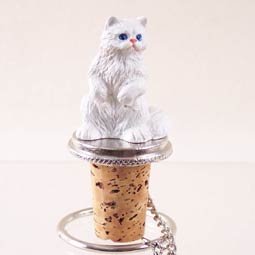white persian cat wine bottle stopper ctb08 [kitchen] by conversation concepts