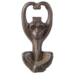 areohome homart monkey bottle opener, 5.75-inch height, cast iron, rust (21112-1)