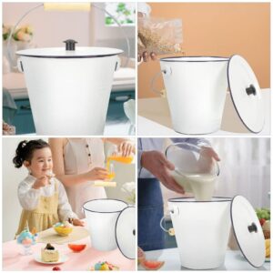 Cabilock Household Enamel Bucket Serving Bucket Liquid Container Milk Storage Bucket