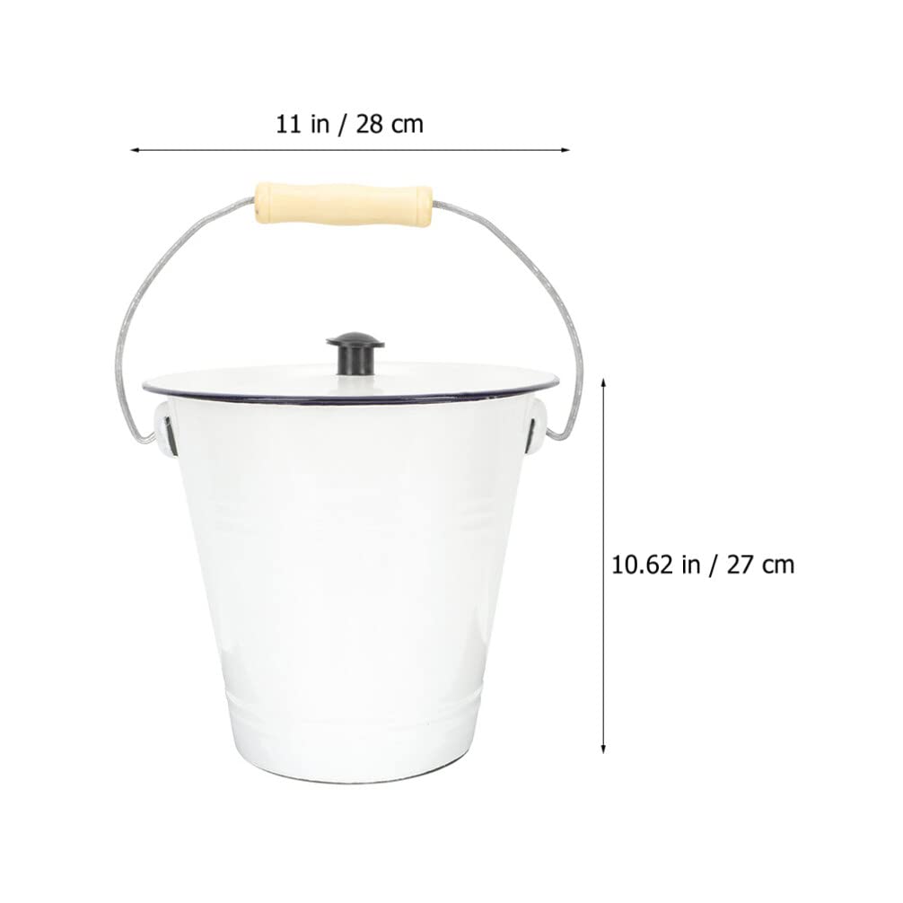 Cabilock Household Enamel Bucket Serving Bucket Liquid Container Milk Storage Bucket