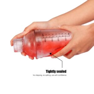 Plastic Cocktail Shaker with Scale and Strainer Top Clear Plastic Drink Tumbler Mixer with Scale for Bar Party Home Use