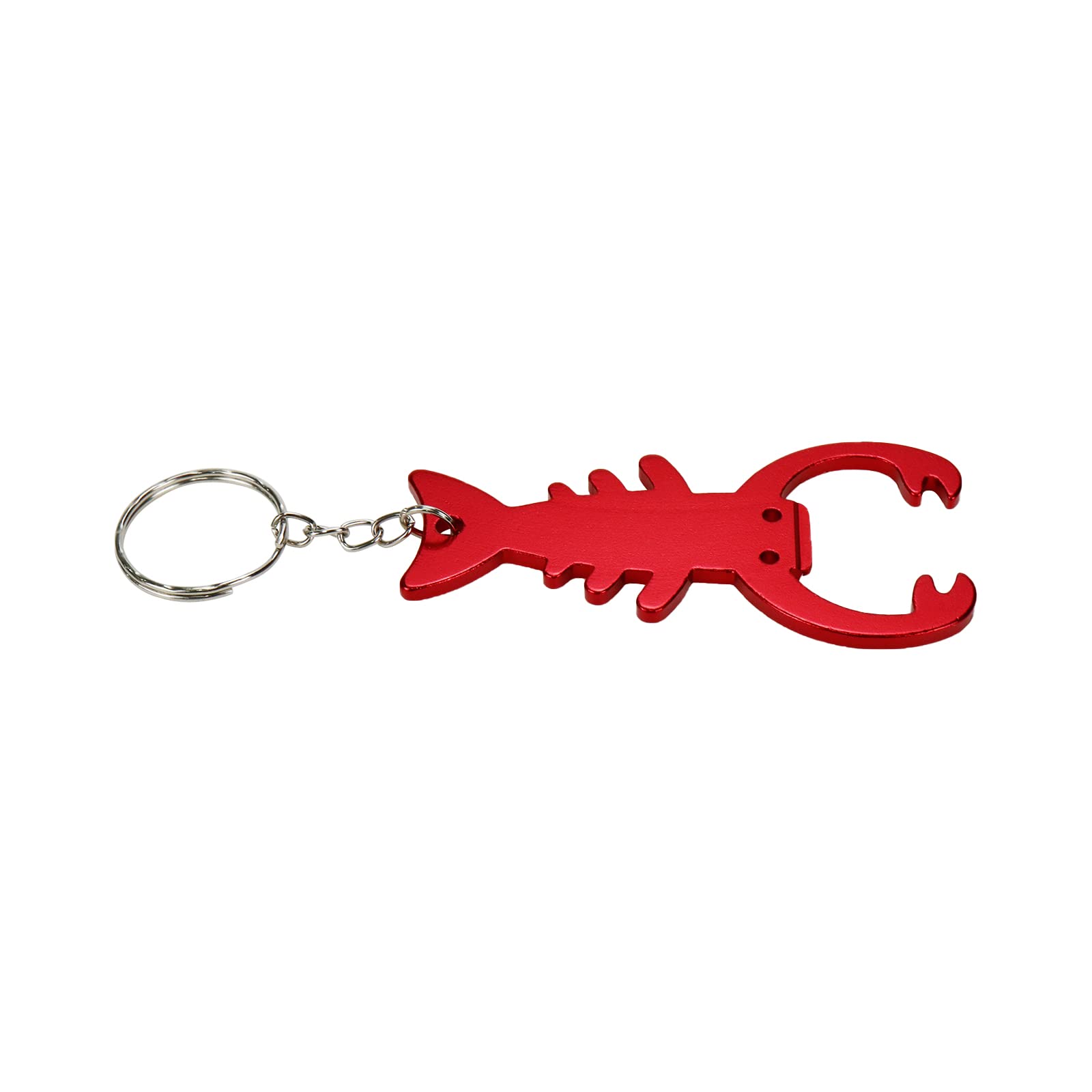 Sscon 10Pcs Bottle Openers Lobster Shape Keychain Key Tag Ring Bottle Openers Portable Bottle Openers, Red