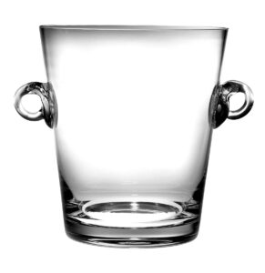 barski -glass- ice bucket- wine cooler - 9.25"h - glass - with 2 handles - clear - made in europe
