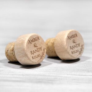 Custom Wine Stopper Personalized Party Favors Etched Wine Corks Housewarming Gift for Couple Engraved Wine Bottle Toppers Keepsake Gift Wine Gifts Personalized Wedding Gift Wine Stoppers Bulk