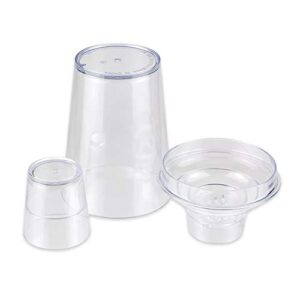 G.E.T. SH-175-1-CL-EC 17.5 Ounces. 3 Piece Shaker Set for Cocktails or Martinis, Clear, Break Resistant Plastic, (Pack of 4)