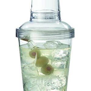 G.E.T. SH-175-1-CL-EC 17.5 Ounces. 3 Piece Shaker Set for Cocktails or Martinis, Clear, Break Resistant Plastic, (Pack of 4)