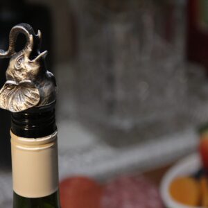 Happy Hour Elephant Wine Pourer, Standard, Pewter