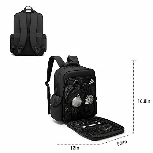 Hritok Bartender Travel Kit Backpack with Insulated Cooling Pouches & Padded Compartments for Wine, Cocktail Shaker and Bar Tools Set, Perfect for Home Indoor Outdoor Patio Party, Bag ONLY