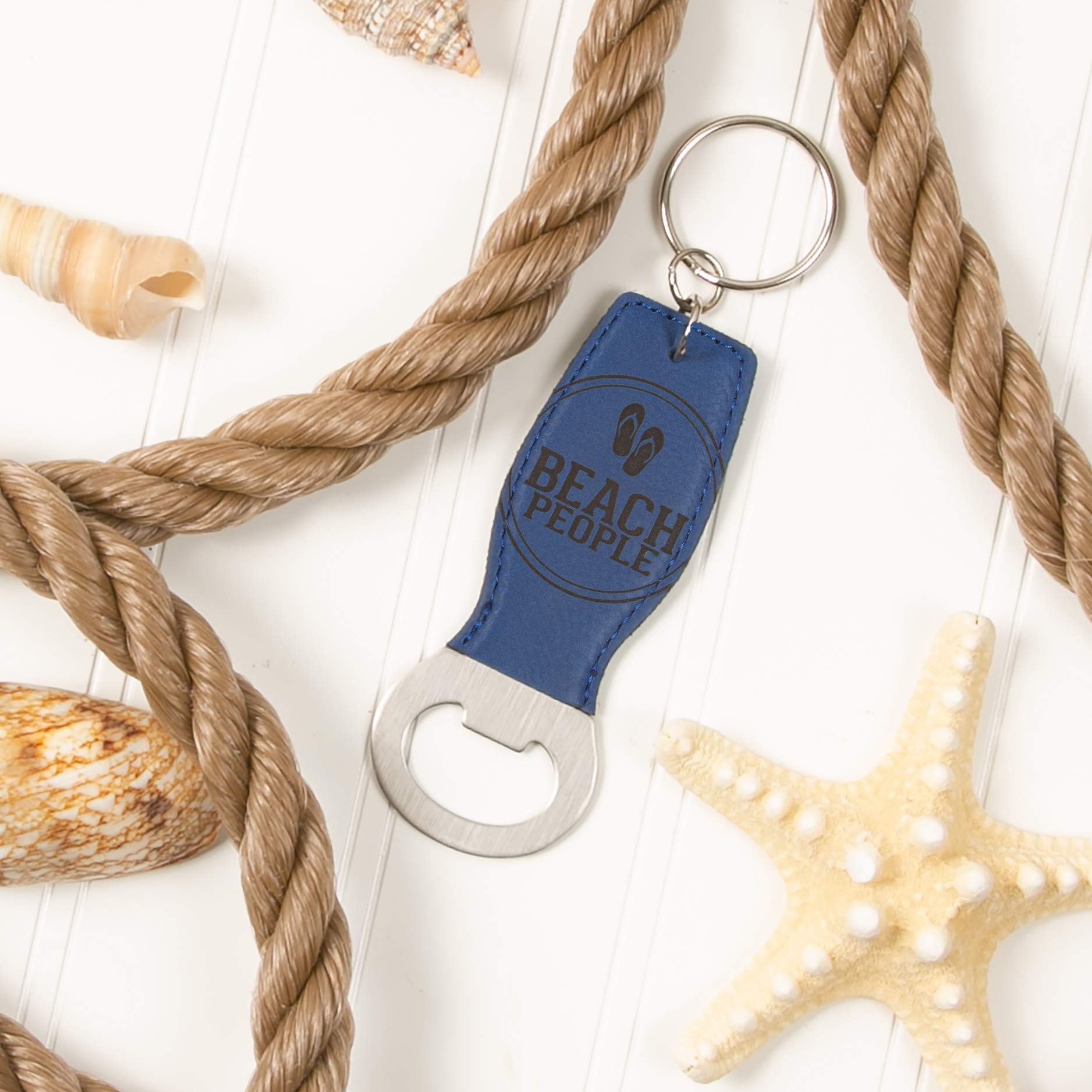 Pavilion Gift Company Beach People-Navy Blue Key Chain Bottle Opener Keyring