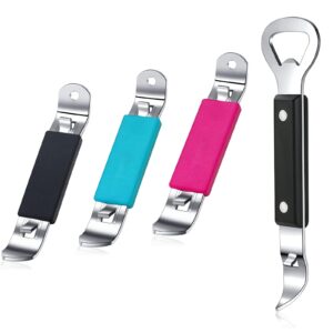 3 pieces magnetic bottle openers can opener classic beer opener stainless steel small bottle opener can tapper with magnet & can punch bottle opener, manual stainless steel can opener
