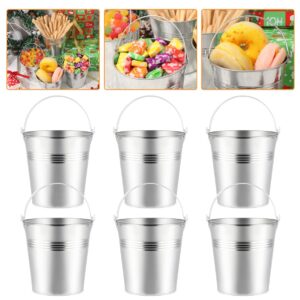 NUOBESTY Small Buckets for Party Favors Serving Buckets, Mini Metal Bucket Set 12Pcs, Mini Tinplate Buckets, Ice Buckets, Snack Buckets for French Fries Planting Flowers Candies