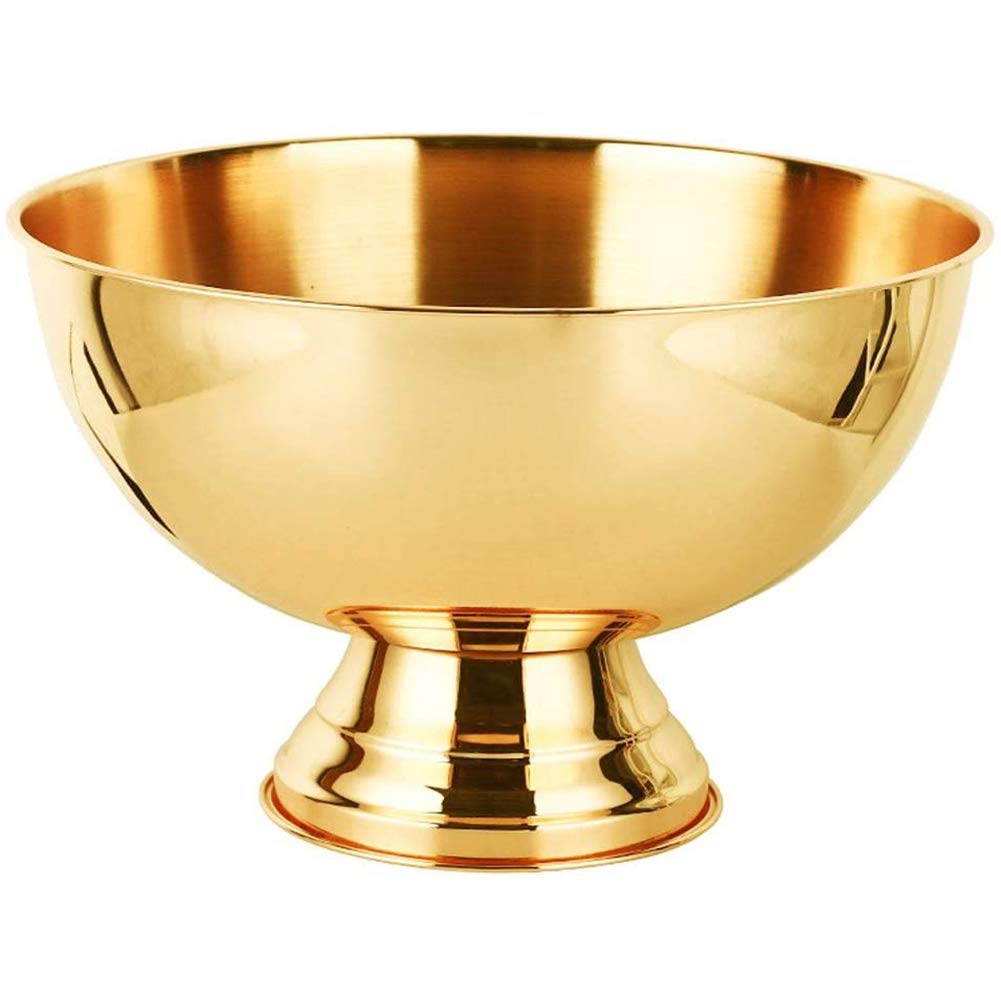 YLEI Stainless Steel Bowl | Ice Cooler Buckets | Beverage Tub | Beverage Bucket | Champagne Bowl | Wine Cooler | Party Tub 13.5L,Gold